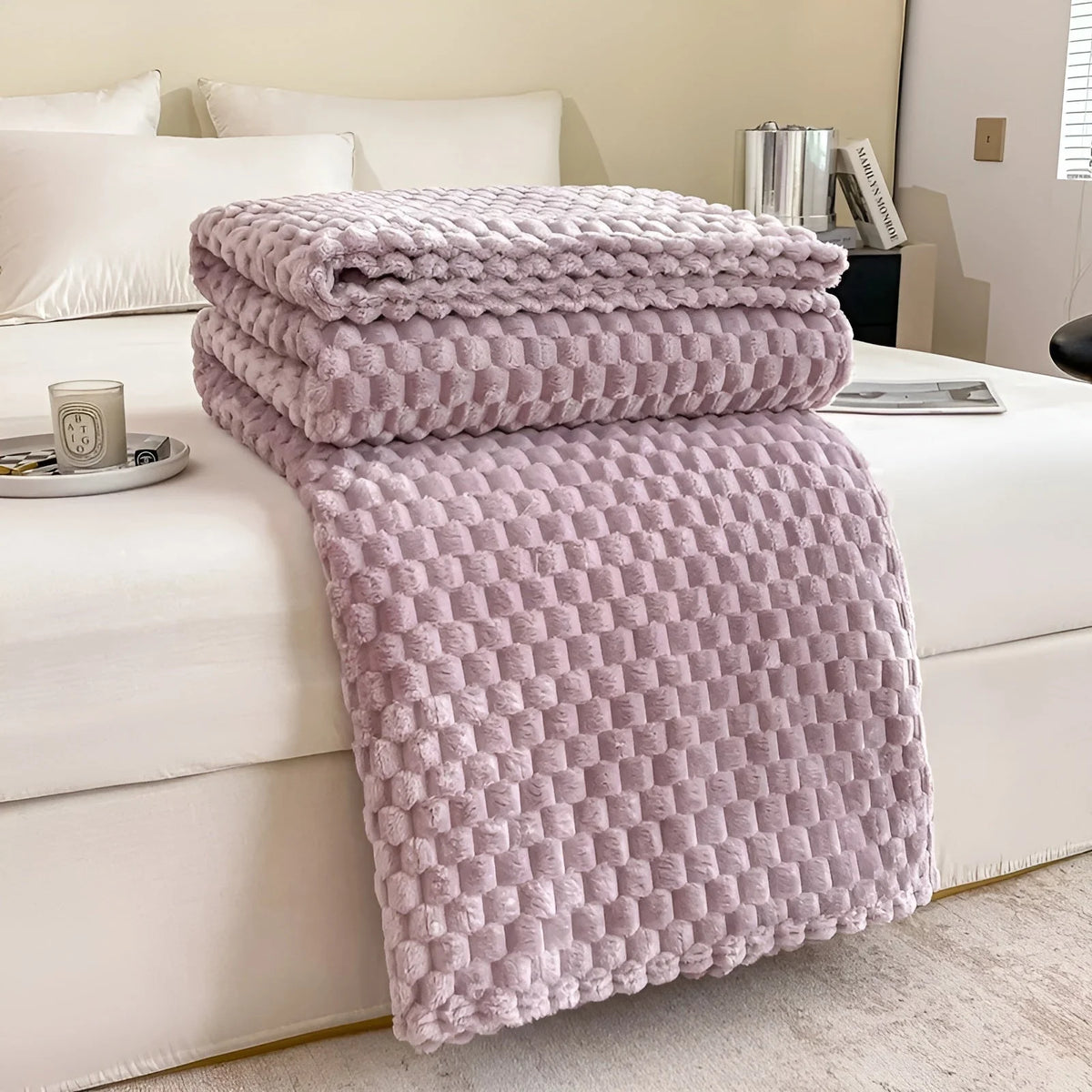 Throw Blanket Quilted Microfiber Lightweight & Warm
