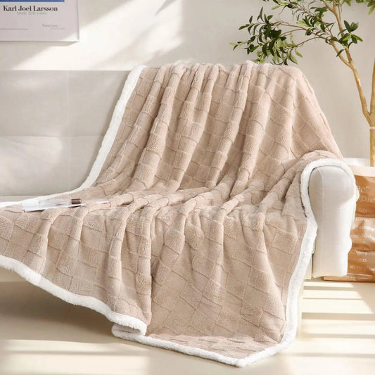 Throw Blanket Reversible Flannel & Sherpa