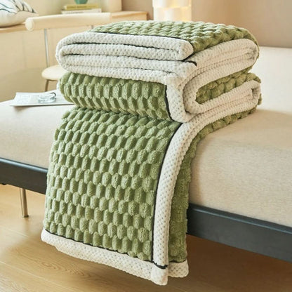 Throw Blanket Textured Sherpa Fleece Machine Washable