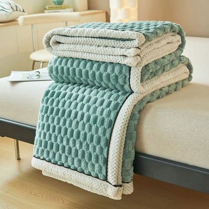 Throw Blanket Textured Sherpa Fleece Machine Washable