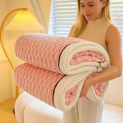 Throw Blanket Textured Sherpa Fleece Machine Washable