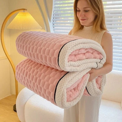 Throw Blanket Textured Sherpa Fleece Machine Washable