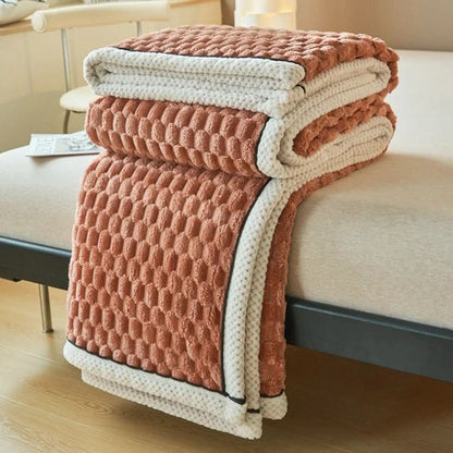 Throw Blanket Textured Sherpa Fleece Machine Washable