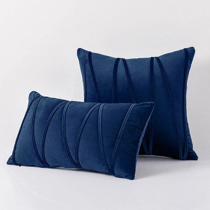Throw Pillow Geometric Pleated Velour Cover Cotton Filling