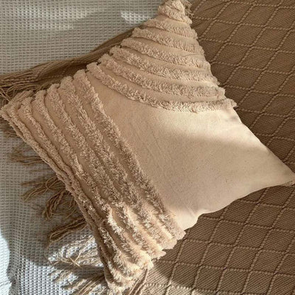 Throw Pillow Handwoven Tufted 17.7 x 17.7 Inches