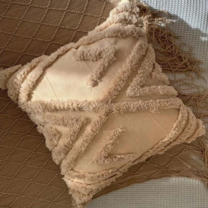 Throw Pillow Handwoven Tufted 17.7 x 17.7 Inches