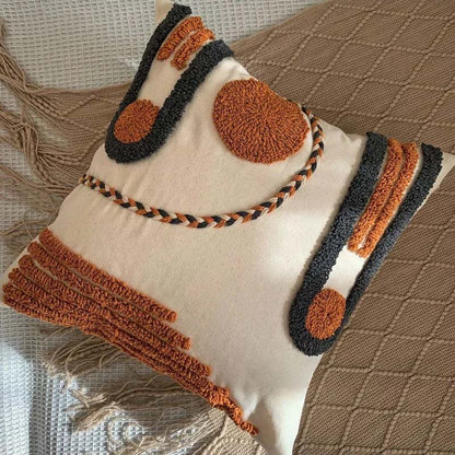 Throw Pillow Handwoven Tufted 17.7 x 17.7 Inches