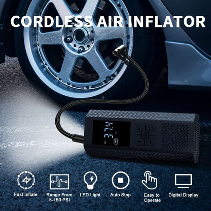 Tire Inflator Cordless Rechargeable Digital LED Display 150 PSI