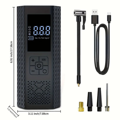 Tire Inflator Cordless Rechargeable Digital LED Display 150 PSI