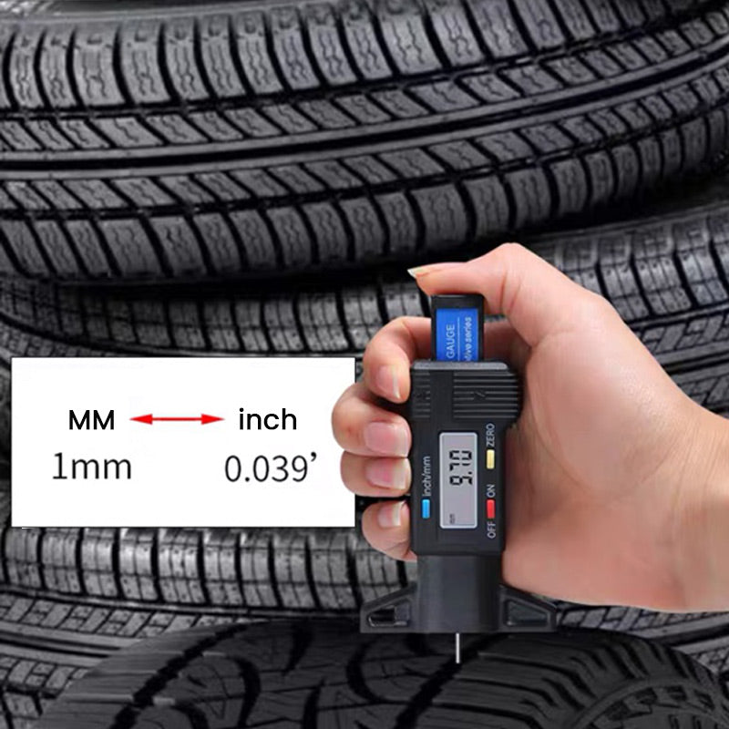 Tire Tread Depth Gauge Digital LCD 0.00039 Inch Accuracy