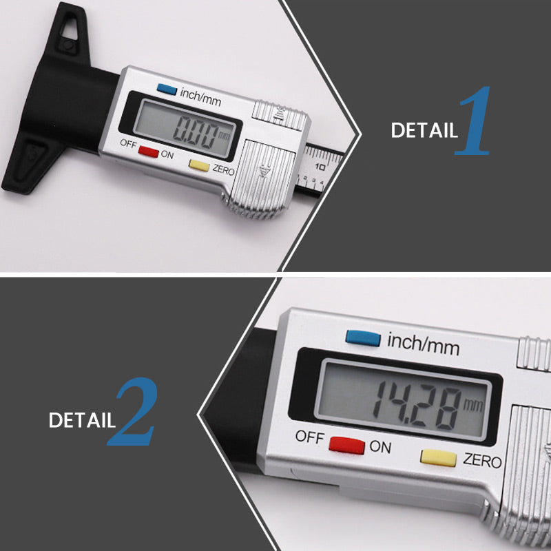 Tire Tread Depth Gauge Digital LCD 0.00039 Inch Accuracy
