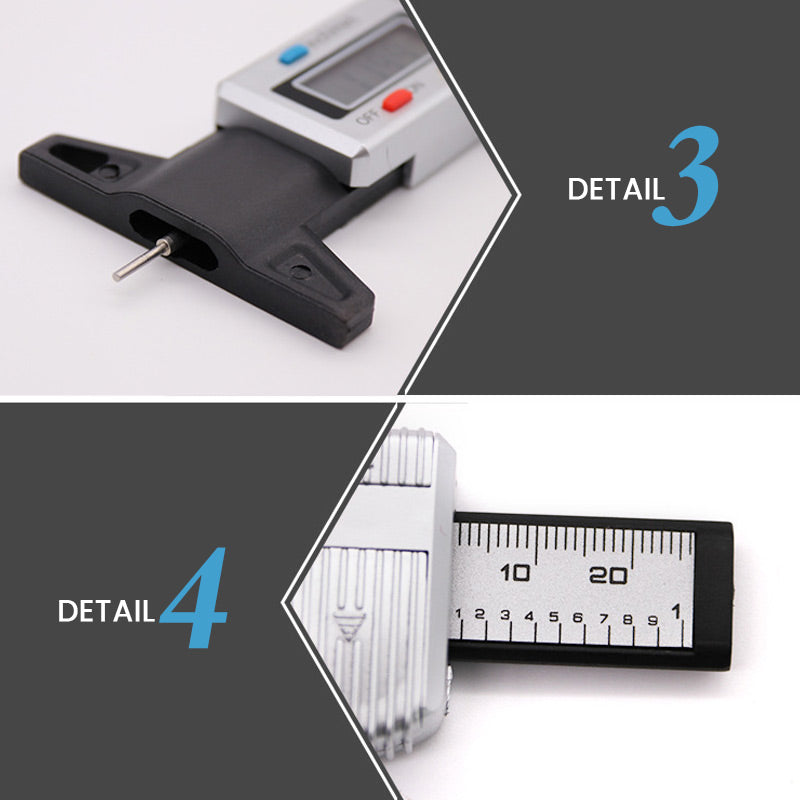 Tire Tread Depth Gauge Digital LCD 0.00039 Inch Accuracy