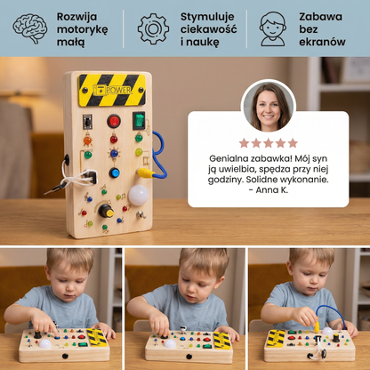 Toddler Sensory Board Wooden LED Lights & Switches