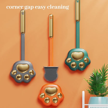 Toilet Brush Cat Paw Silicone Bristles & Holder