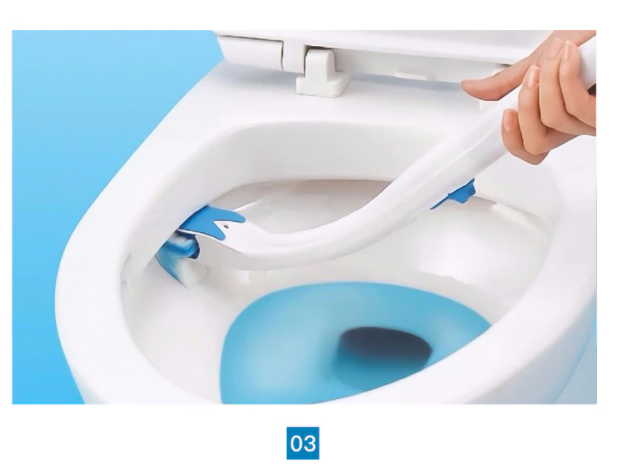 Toilet Brush Chemical-Free Replaceable Flushable Fleece Pads 48.5 cm