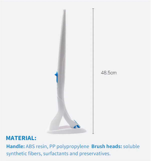 Toilet Brush Chemical-Free Replaceable Flushable Fleece Pads 48.5 cm