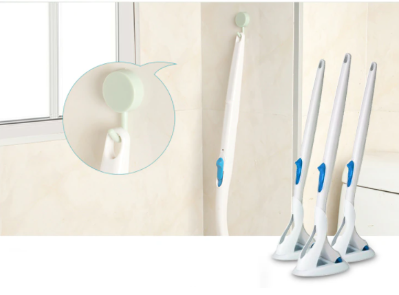 Toilet Brush Chemical-Free Replaceable Flushable Fleece Pads 48.5 cm