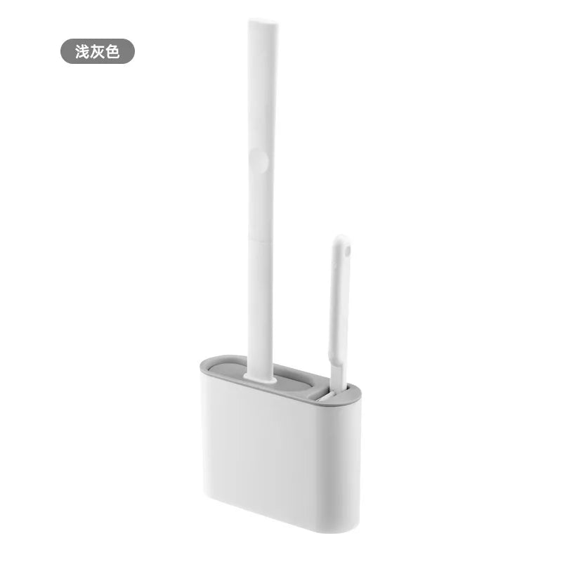 Toilet Brush Flexible Silicone Head Wall-Mount Holder