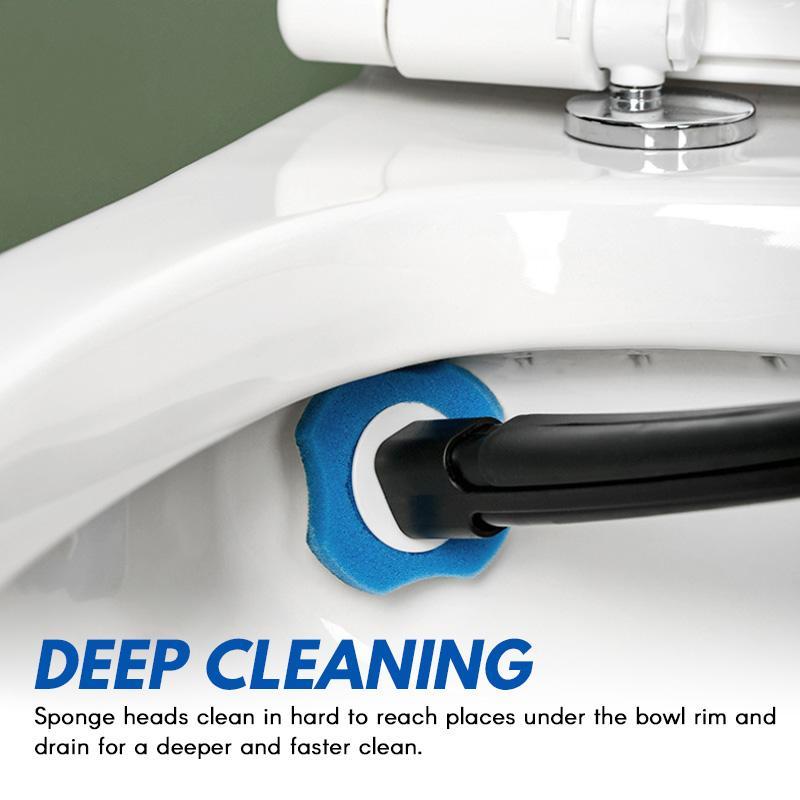 Toilet Brush Hygienic Preloaded Sponge Heads Eight Refills