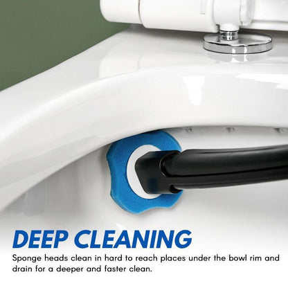 Toilet Brush Hygienic Preloaded Sponge Heads Eight Refills