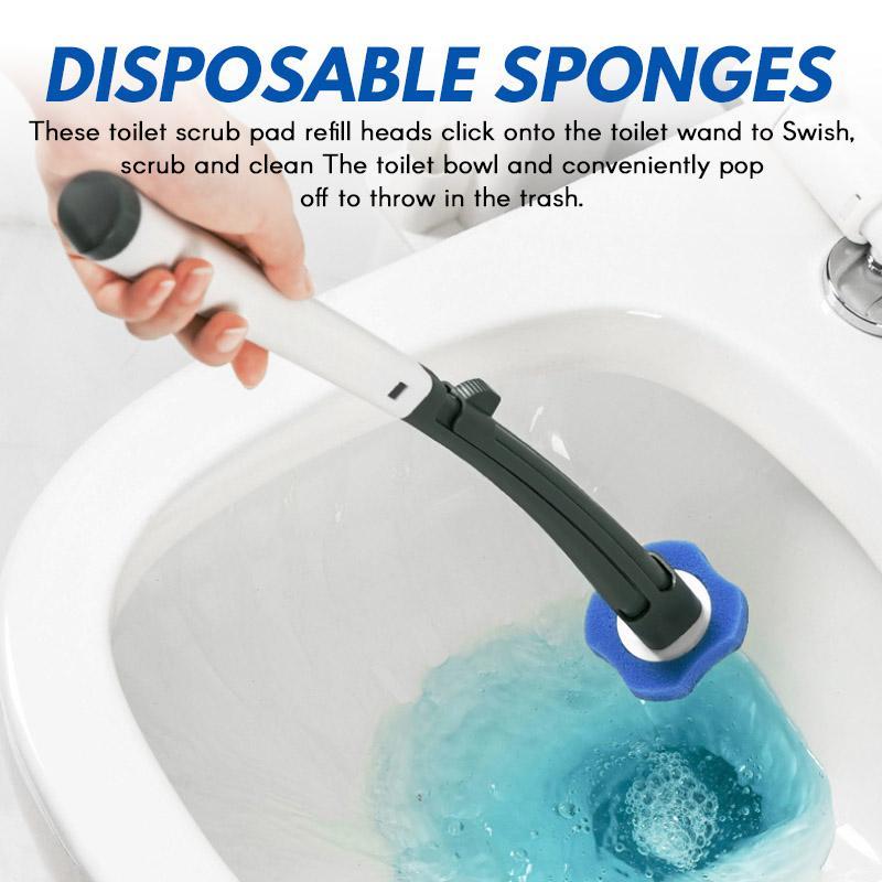 Toilet Brush Hygienic Preloaded Sponge Heads Eight Refills