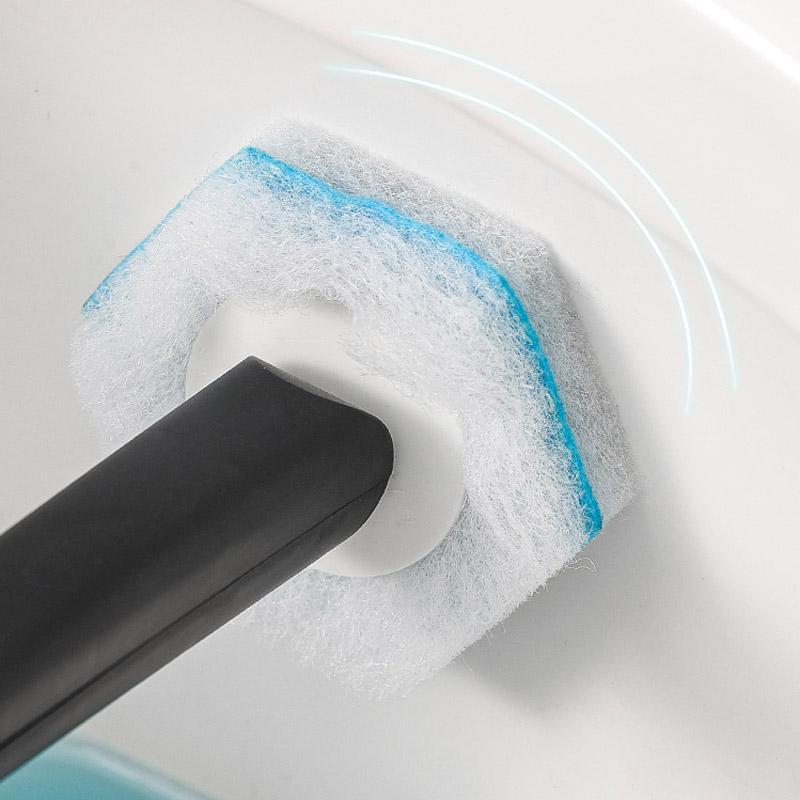 Toilet Brush Hygienic Preloaded Sponge Heads Eight Refills