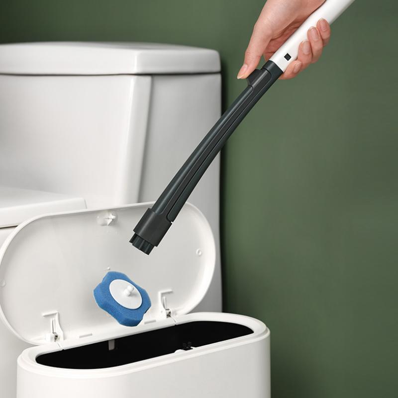 Toilet Brush Hygienic Preloaded Sponge Heads Eight Refills