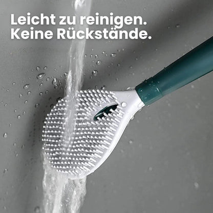 Toilet Brush One-Button Spray Flexible Head Drill-Free Mount