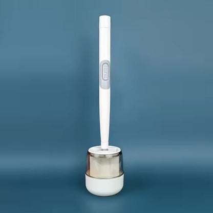 Toilet Brush One-Button Spray Flexible Head Drill-Free Mount