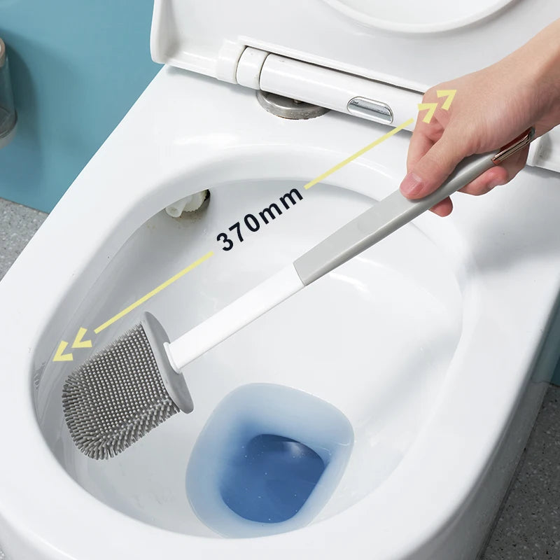 Toilet Brush Set Flexible Silicone Head & Drain Cleaner