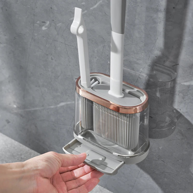 Toilet Brush Set Flexible Silicone Head & Drain Cleaner