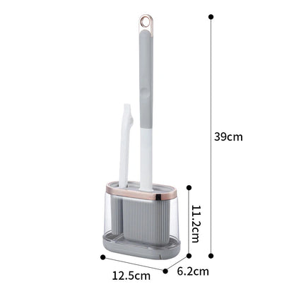 Toilet Brush Set Flexible Silicone Head & Drain Cleaner