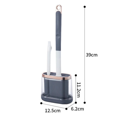 Toilet Brush Set Flexible Silicone Head & Drain Cleaner