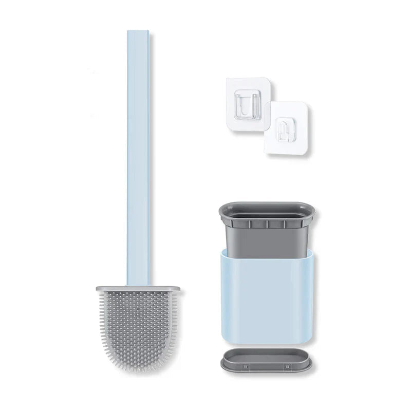 Toilet Brush Silicone D-Shaped Ventilated Holder & Wall-Mountable