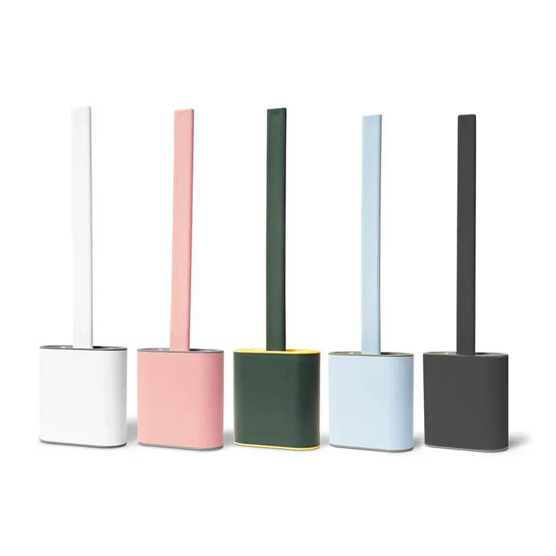 Toilet Brush Silicone D-Shaped Ventilated Holder & Wall-Mountable
