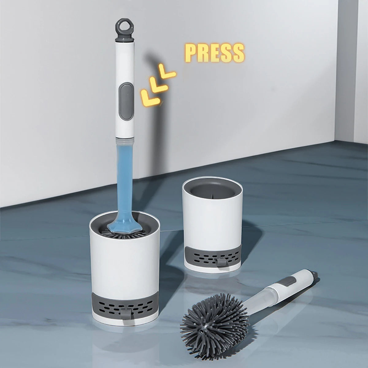 Toilet Brush Silicone Integrated Dispenser Wall Mount