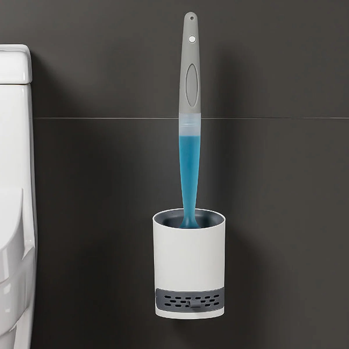 Toilet Brush Silicone Integrated Dispenser Wall Mount