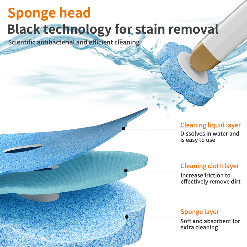 Toilet Brush Wall-Mount Disposable Heads Antibacterial