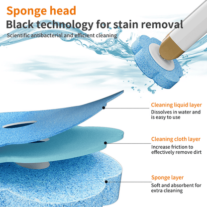 Toilet Brush Wall-Mount Disposable Heads Antibacterial