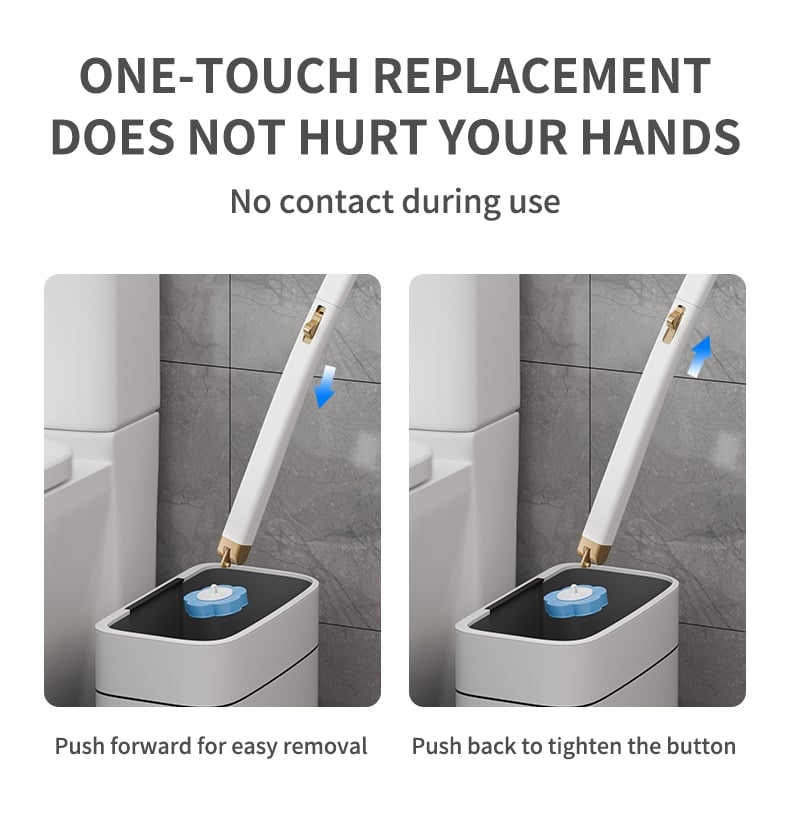 Toilet Brush Wall-Mount Disposable Heads Antibacterial