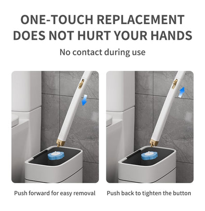 Toilet Brush Wall-Mount Disposable Heads Antibacterial