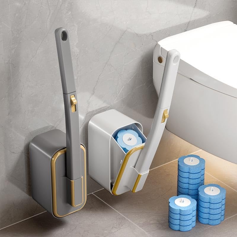 Toilet Brush Wall-Mount Disposable Heads Antibacterial
