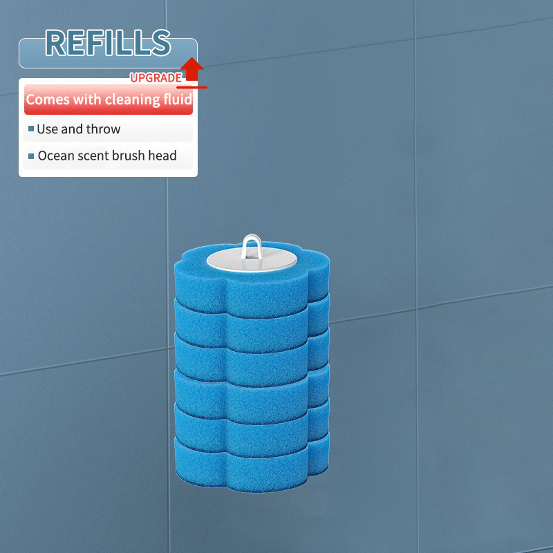 Toilet Brush Wall-Mount Disposable Heads Antibacterial