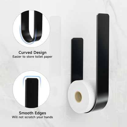 Toilet Paper Holder Drill-Free Adhesive Holds Three Rolls