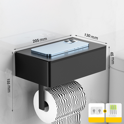 Toilet Paper Holder Drill-Free Stainless Steel Shelf