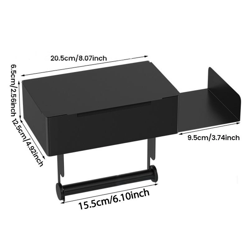 Toilet Paper Holder Drill-Free Stainless Steel Shelf