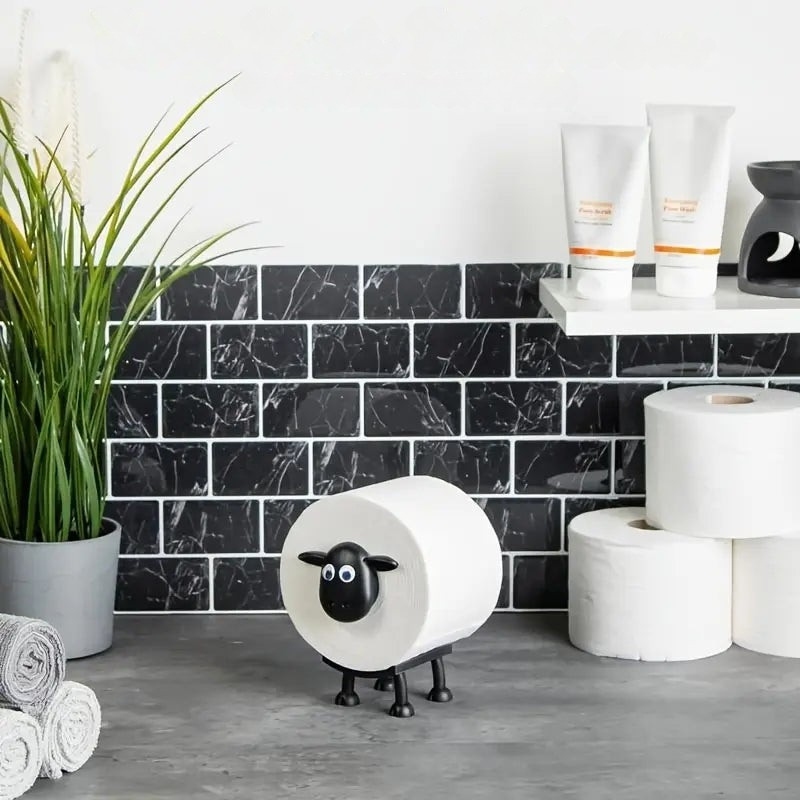 Toilet Paper Holder Freestanding Sheep Design Set of 2