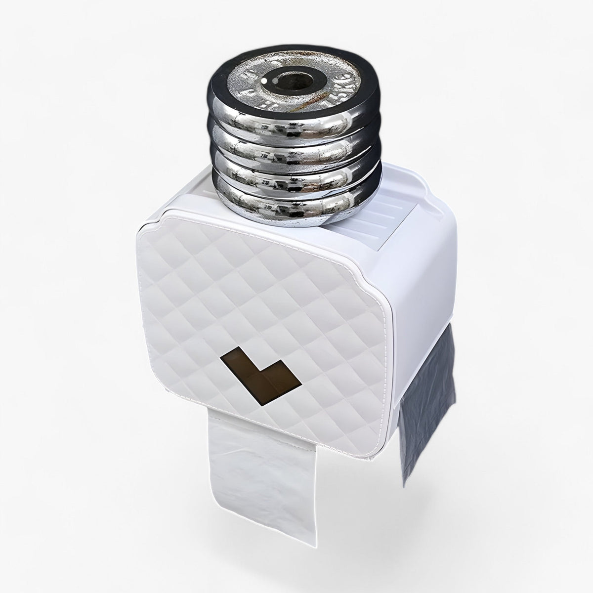 Toilet Paper Holder Wall-Mount Waterproof Cover & Top Shelf