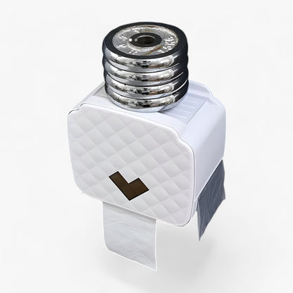 Toilet Paper Holder Wall-Mount Waterproof Cover & Top Shelf