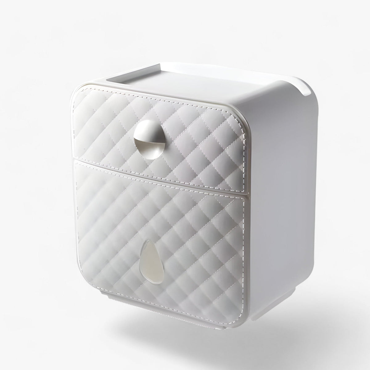 Toilet Paper Holder Wall-Mount Waterproof Cover & Top Shelf